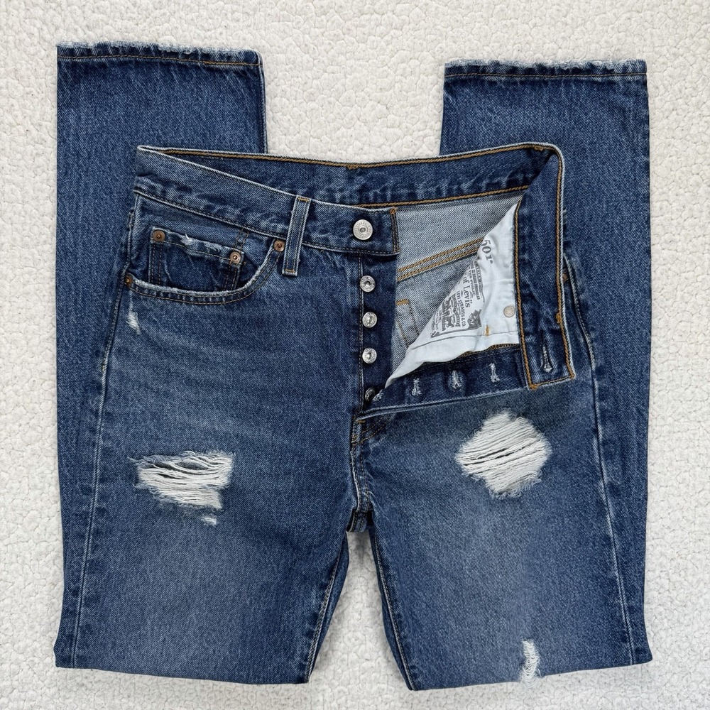 Levi's 501 Jeans Women's 27x30 Distressed Straight Y2K‎ Grunge